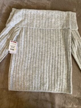 Brand New Light Grey Off the Shoulder Sweater